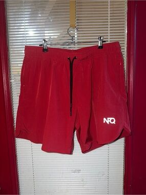 NFQ Men's Red Athletic Shorts with Drawstring Size XL